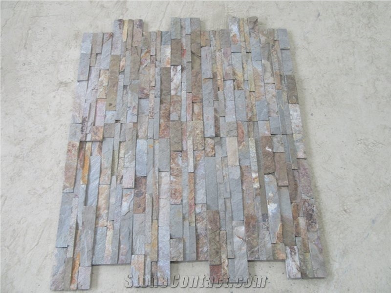 Natural Rusty Quartzite Cultured Stone Wall Panel