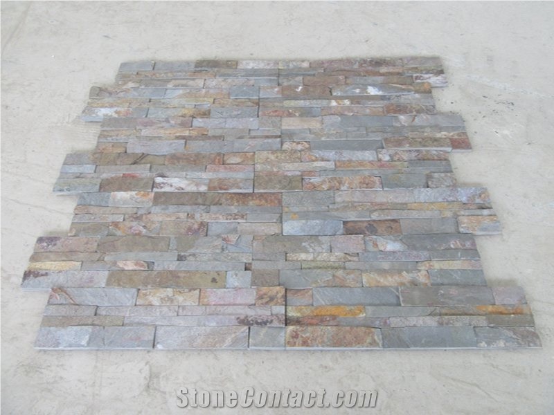 Natural Rusty Quartzite Cultured Stone Wall Panel