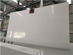 Pure White Quartz Engineer Solid Stone for Kitchen Top