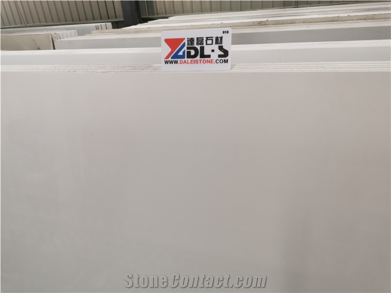 Pure White Quartz Engineer Solid Stone for Kitchen Top