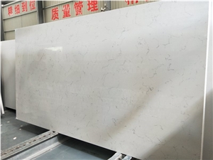White Quartz Engineered Stone Slabs for Countertop