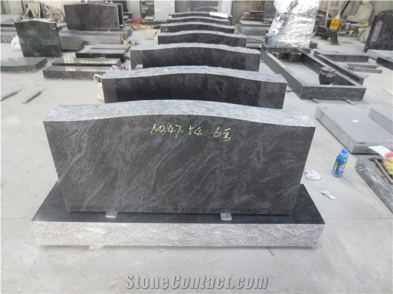 Blue Granite Uprigt Headstones Tombstone Monument