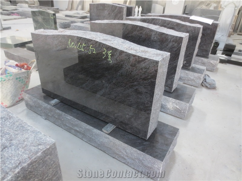 Blue Granite Vase Tombstone Headstone Monument