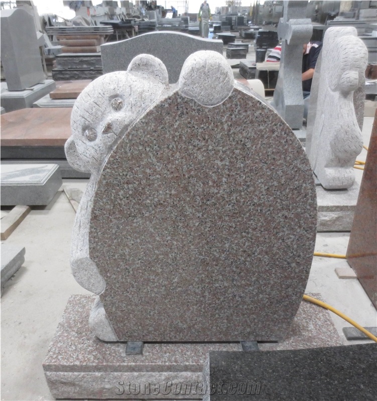 Engraved Bear Headstones Tombstone Monument