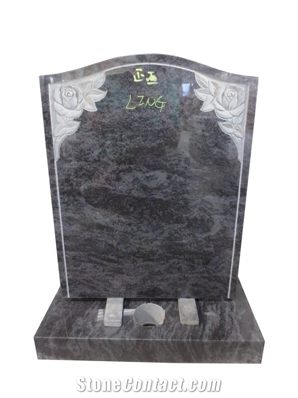 Granite Stone Laser Etched Headstone Monument