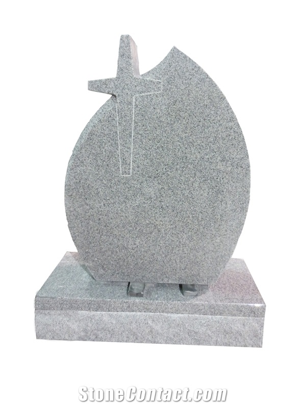 Grey Granite Cross Tombstone Headstone Monument
