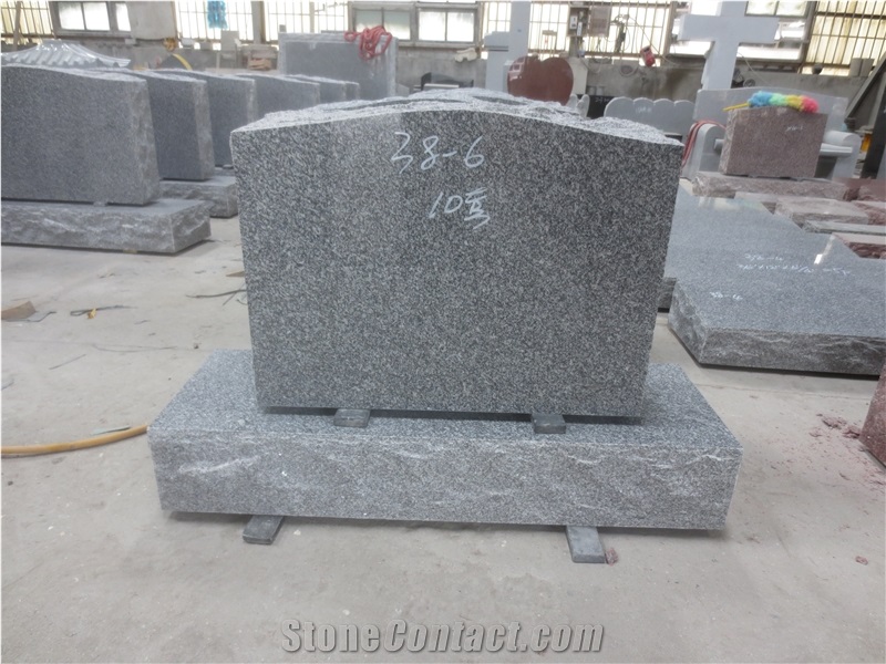 Grey Granite Upright Gravestone Headstone Monument
