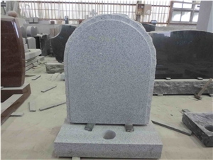 Light Grey Granite Tombstone Headstone Monument