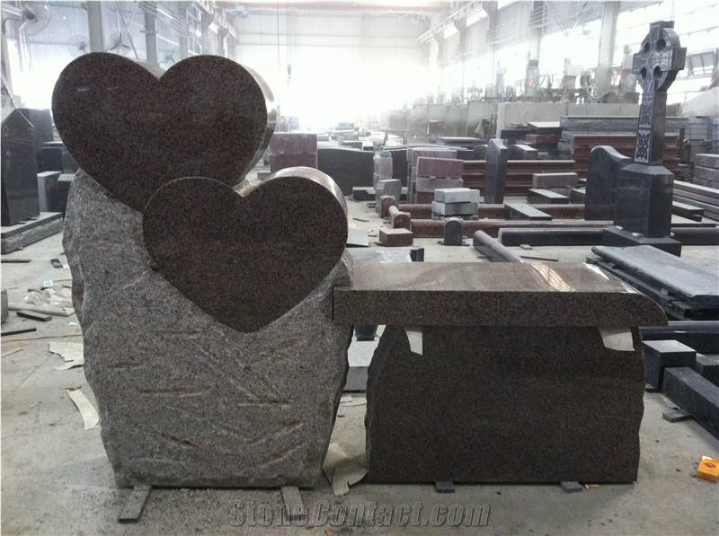 Unique Design Heart Tombstone Headstone Monument