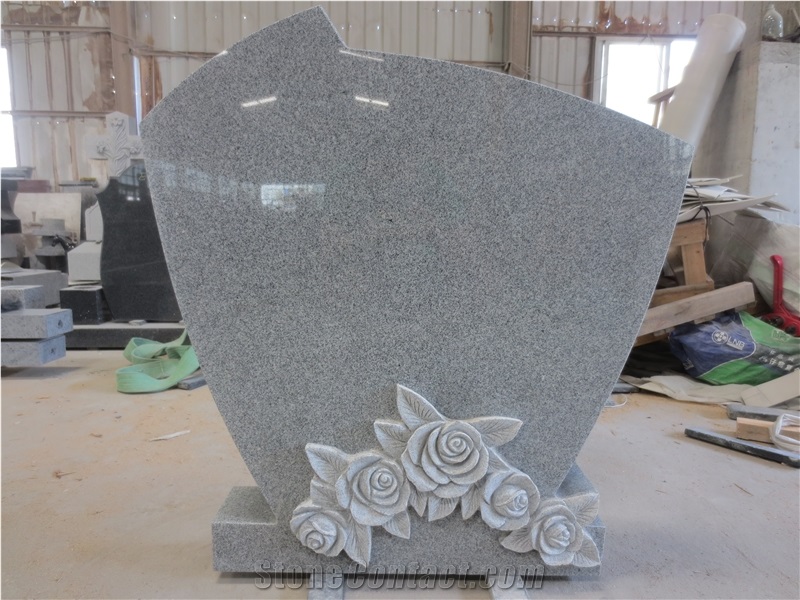 Unique Design Rose Flower Headstone Monument