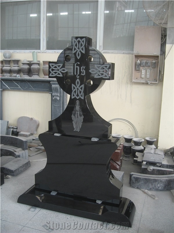 Western Style Tombstone Cross Headstone Monument