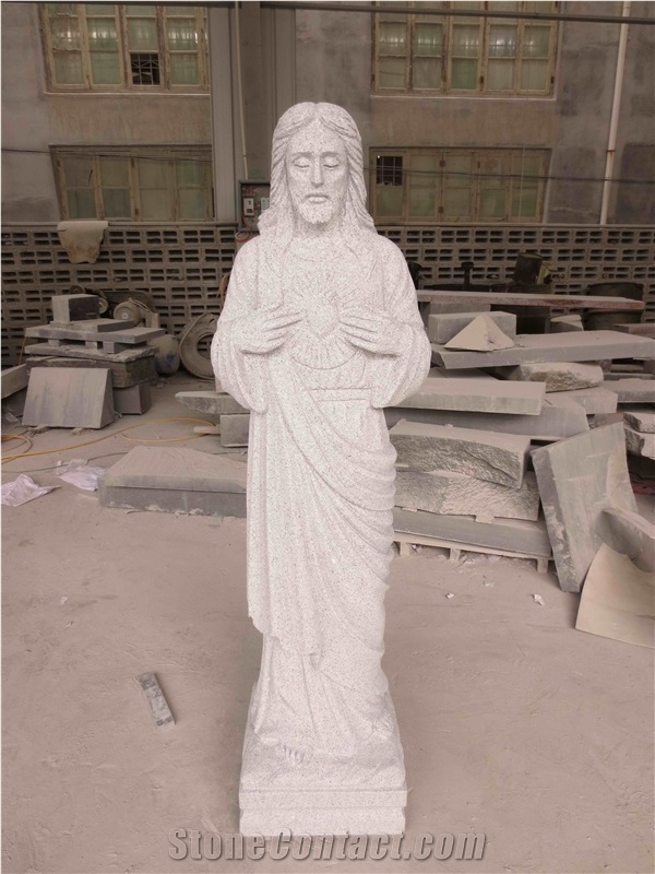 White Marble Jesus Angel Headstone Monument