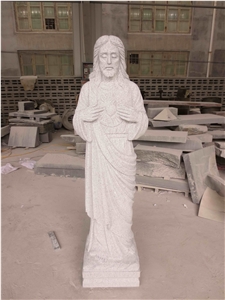 White Marble Jesus Angel Headstone Monument