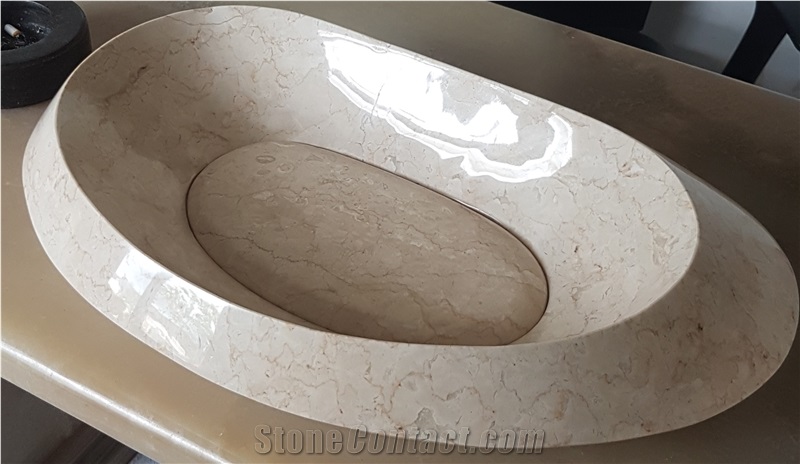 Nero- Beige Marble Stone Bathroom Wash Basin