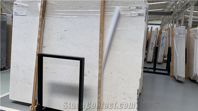 Moon Beige Marble White Big Slabs and Tiles