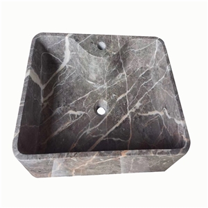 Natural Stone Grey Marble Basin Sink