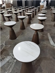 Small Table Customized Size & Design White Marble