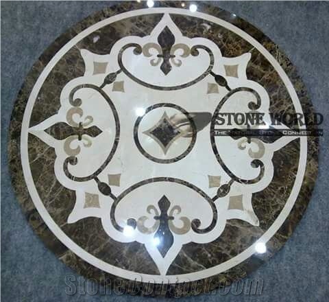 Stone Floor Marble Medallion, Round Medallions