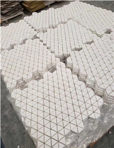 Triangle White Marble Mosaic Tiles