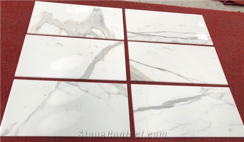 Bianco Calacatta Gold Marble Tiles In 12"X12"/ 24"X24"