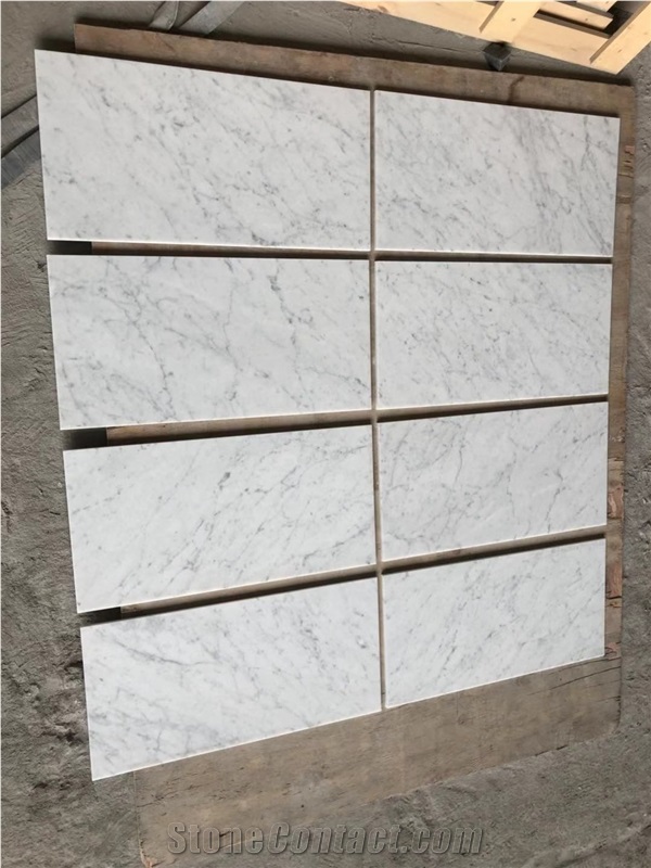 Bianco Carrara White Marble 12"X24" Tiles 