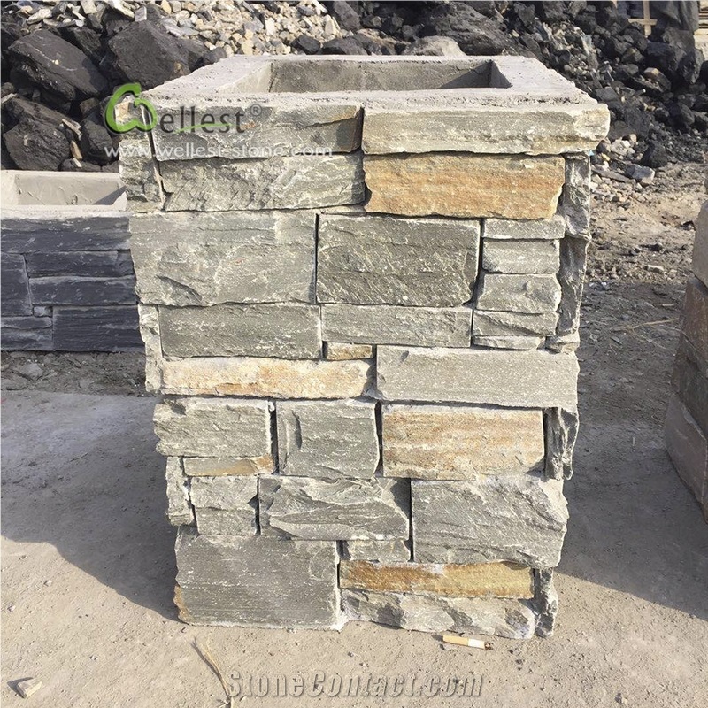 Multi Options Ledge Stone Gate Post
