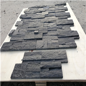 Black Stacked Stone Wall Cladding,Slate Veneer