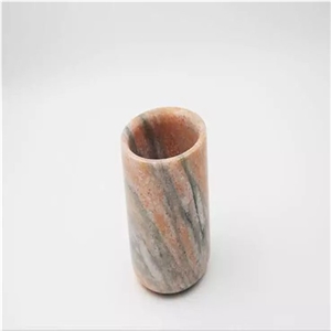 Red Marble Candle Cup Gift or Art Work