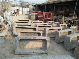 Shandong Grey Granite Used Stone Troughs Antique