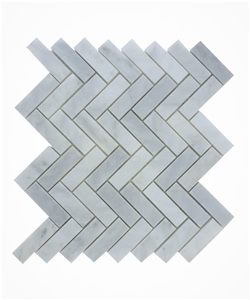 1"X3" Herringbone Carrara Extra Polished Mosaic