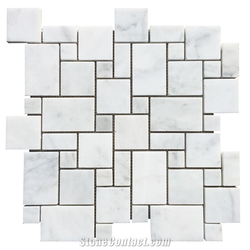 Miniversailles Carrara Extra Polished Mosaic