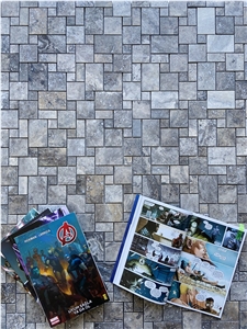 Miniversailles Silver Travertine F/H Mosaic