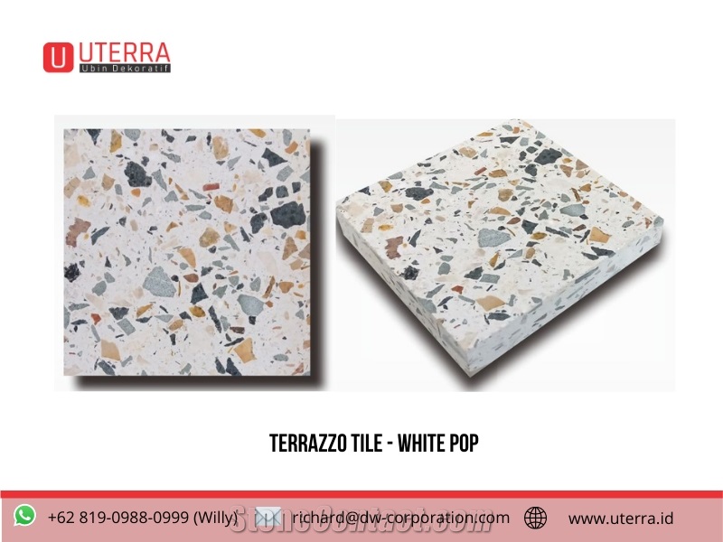 White Pop Terrazzo Tile Indonesia Floor Tile