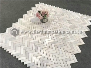 Cheap Italy Calacatta White Marble Mosaic Tiles