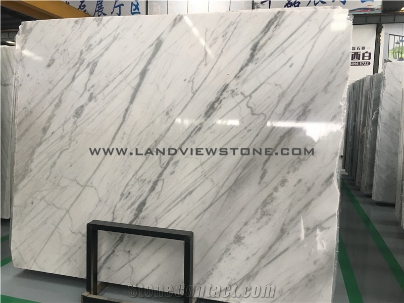 Chinese Bianco Carrara White Marble Slabs Gx White