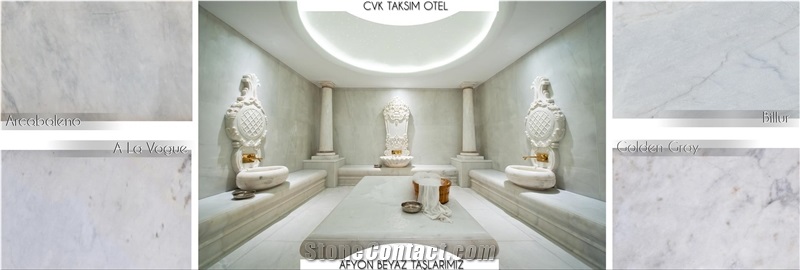 Afyon White Marble Turkish Bath-Turkish Hammam