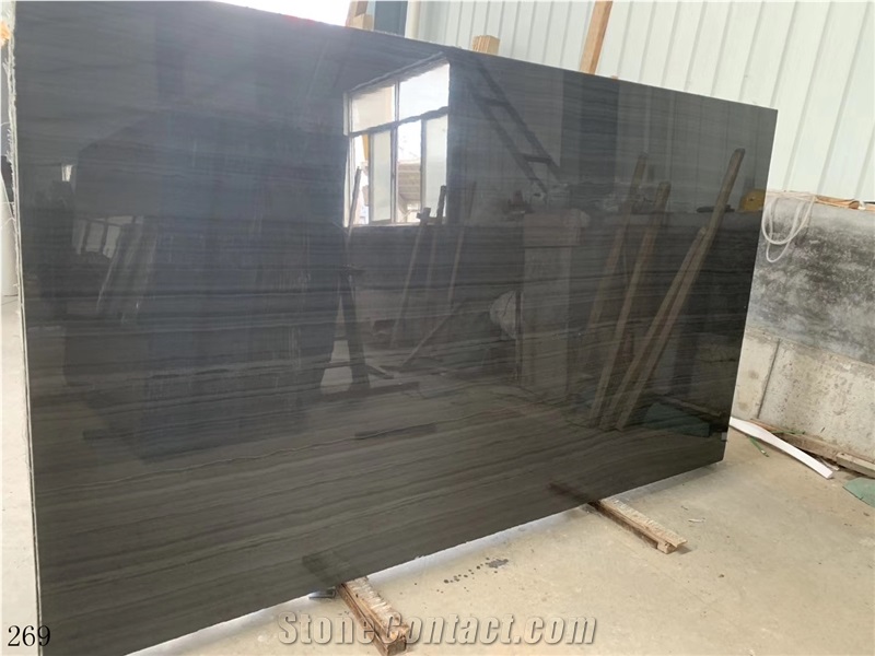 China Wooden Black Marble Slab Wall Floor Tiles