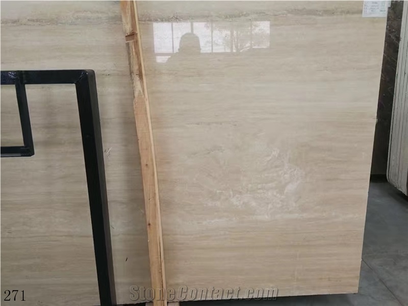 Italy Beige Tarvertine Slab Wall Floor Tiles Use