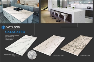 Calacatta Quartz Stone Slabs for Kithen Design