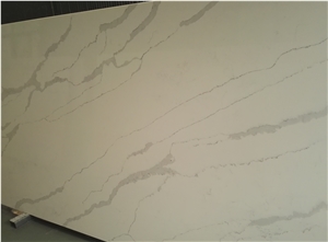China White Quartz Slabs for Interior Design