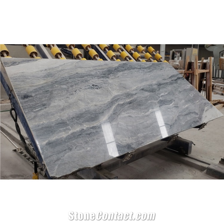 China Blue Mountain Veins Grey Marble Slabs