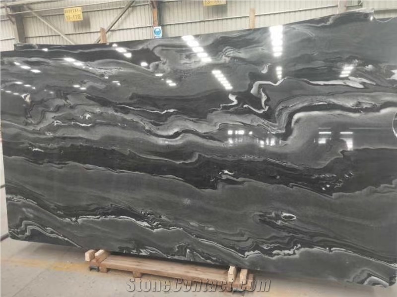 Crystal Black Marble Big Slabs for Tiles