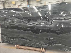 Crystal Black Marble Big Slabs for Tiles