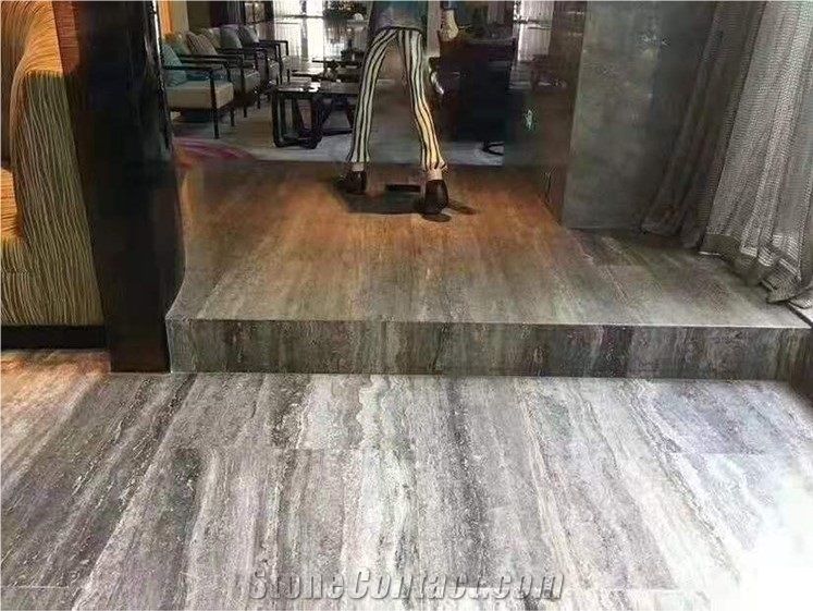 Iran Persian Silver Travertine Slabs for Floor