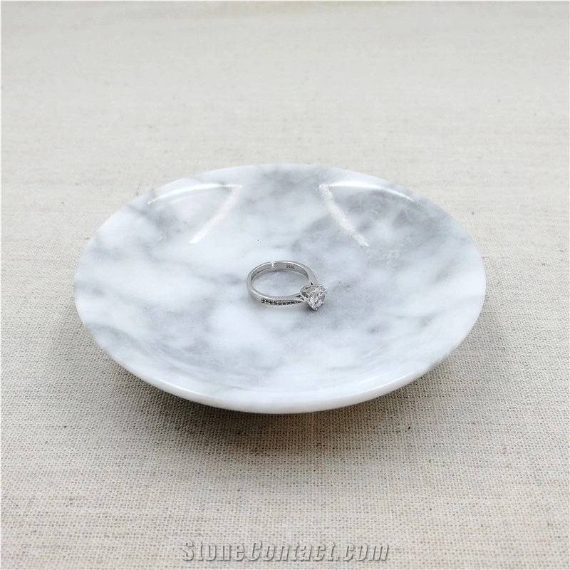 Marble Round Ring Holder Tray Jewelry Storage Rack