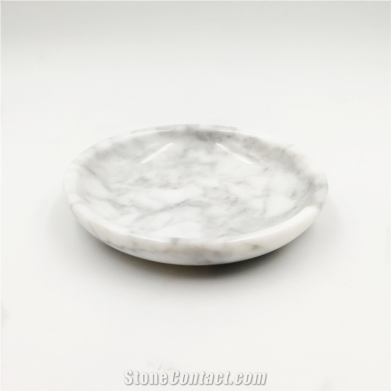 White Marble Display Dish Jewelry Stand Holder