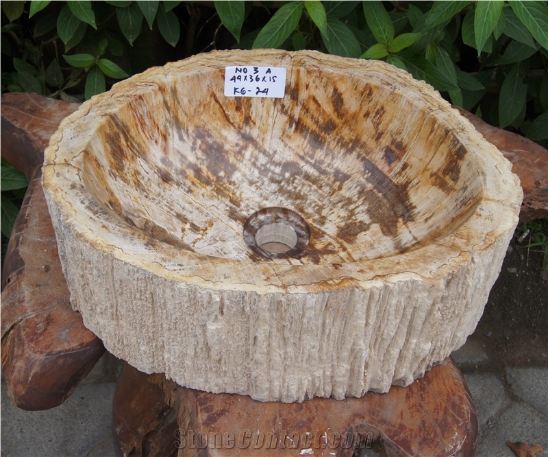 Petrified Wood Wash Basin, Sink from Fossil Wood