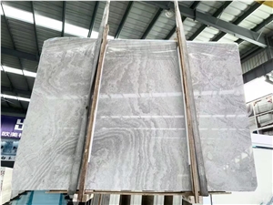 China Cross-Vein Wooden White Marble Slabs & Tiles