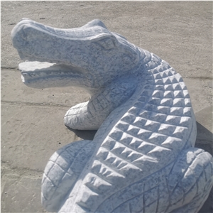Hand-Carved Granite Animal Statue Crocodile Statue