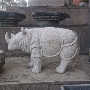 Stone Animal Statue Rhinoceros Statue Decorative